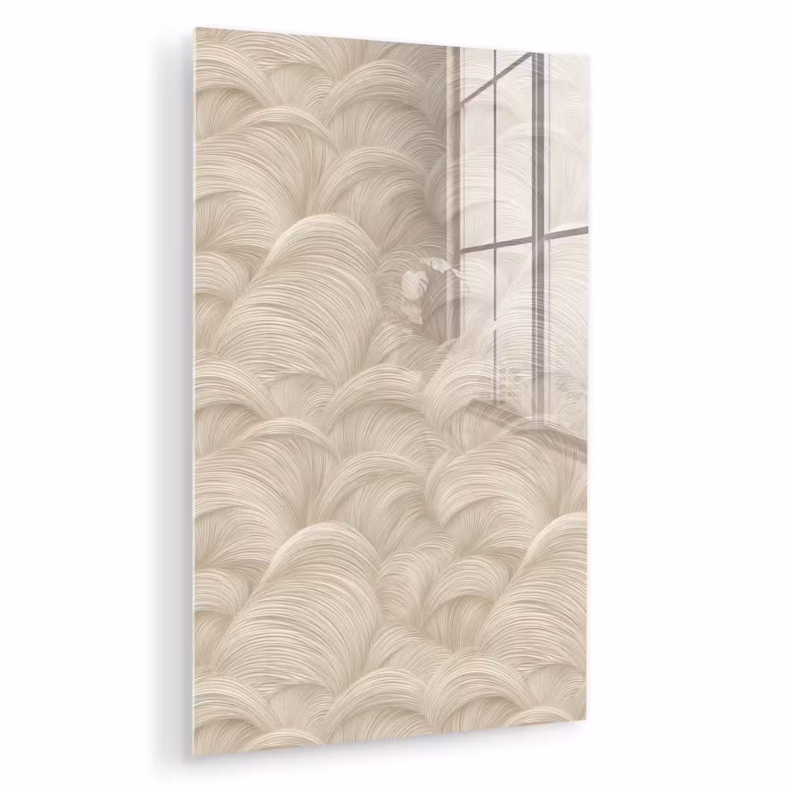 Glas schilderij - Bogen - Patroon - Beige — 1