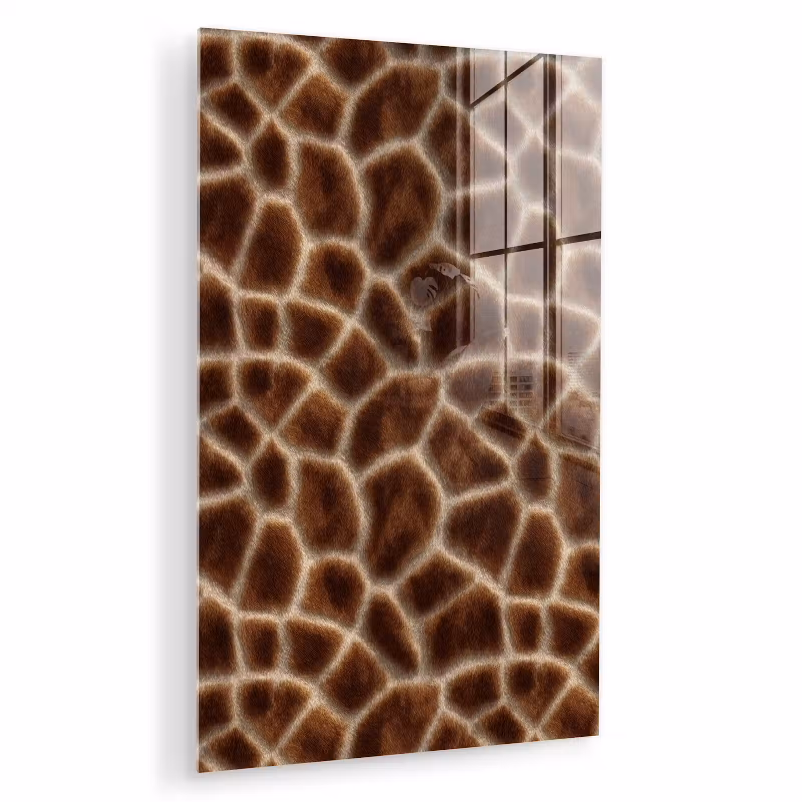 Glas schilderij - Giraf - Bruin - Vacht — 1