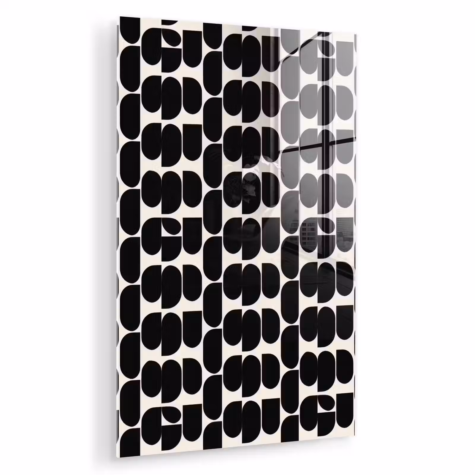 Glas schilderij - Modern - Patroon - Zwart — 1