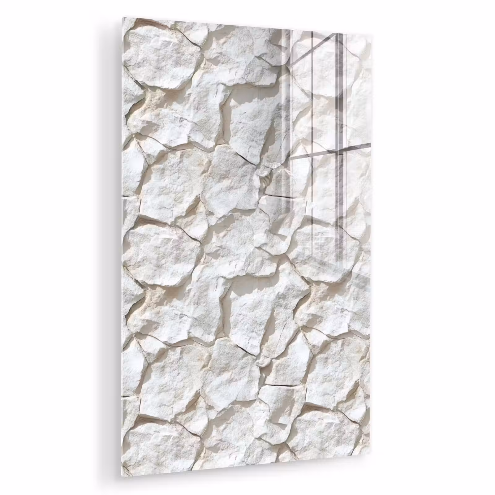 Glas schilderij - Structuur - Rots - Wit — 1
