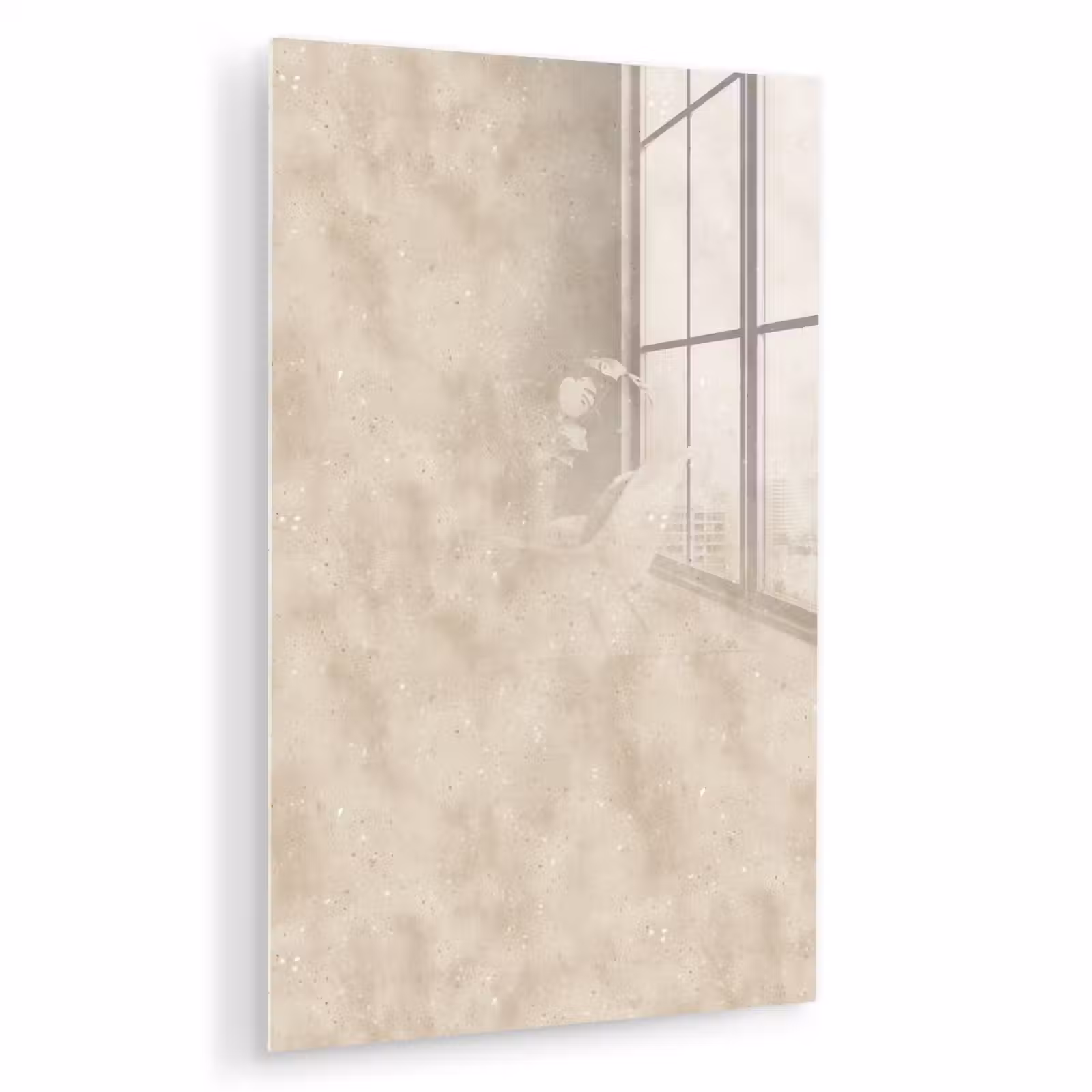Glas schilderij - Structuur - Spikkels - Beige — 1