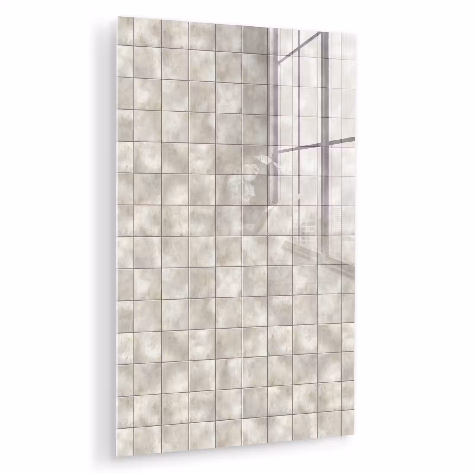 Glas schilderij - Tegels - Natuurlijk - Grijs — 1