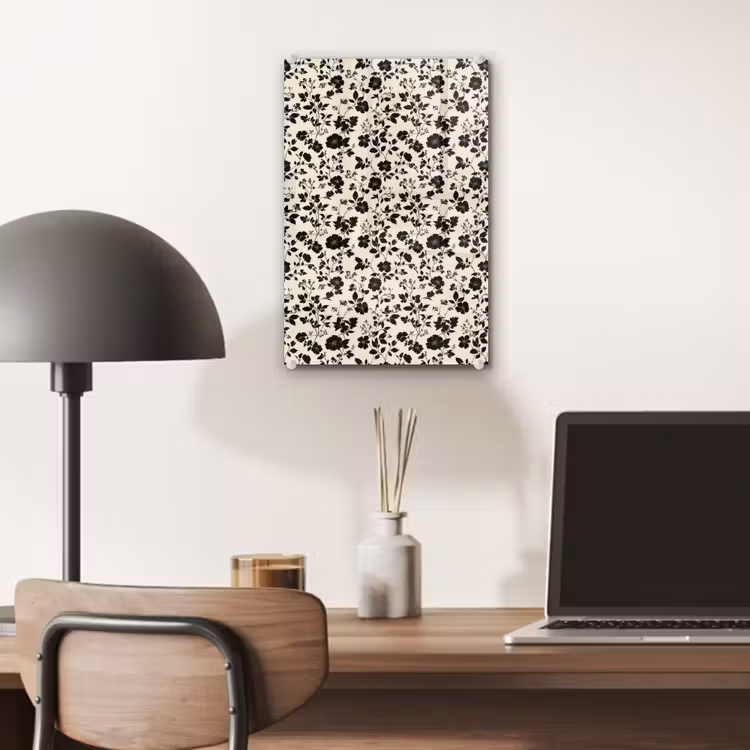 Glas schilderij - Bloemen - Dessin - Zwart — 7