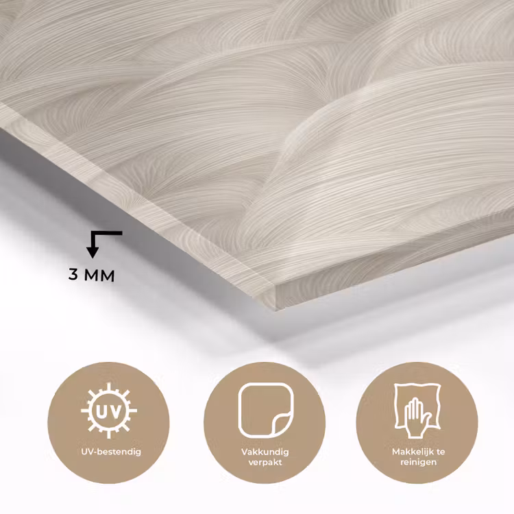 Glas schilderij - Bogen - Patroon - Beige — 3