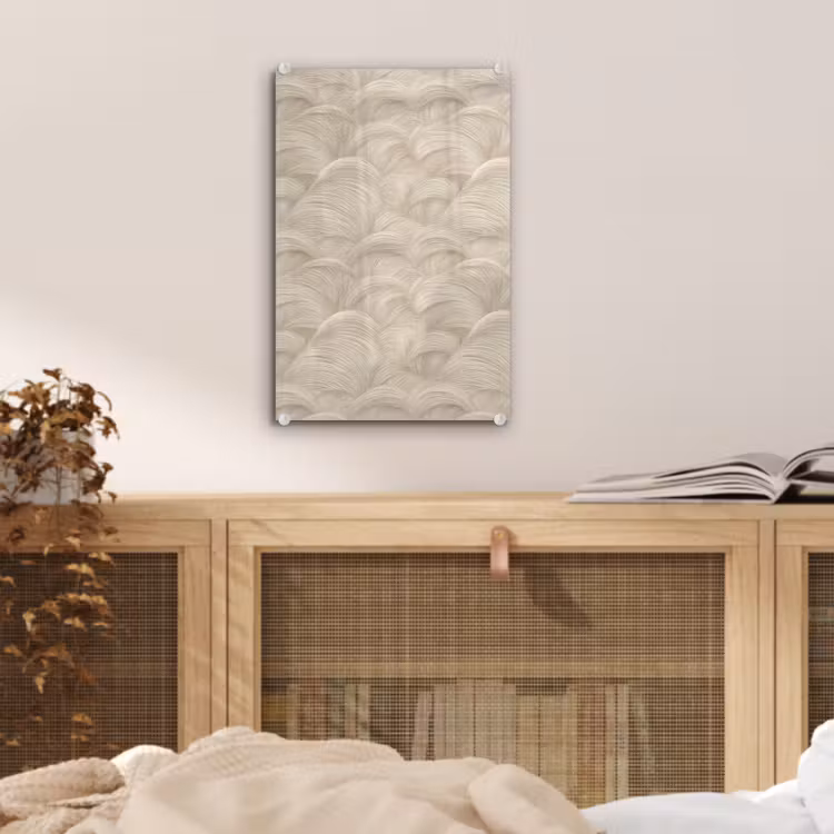 Glas schilderij - Bogen - Patroon - Beige — 5