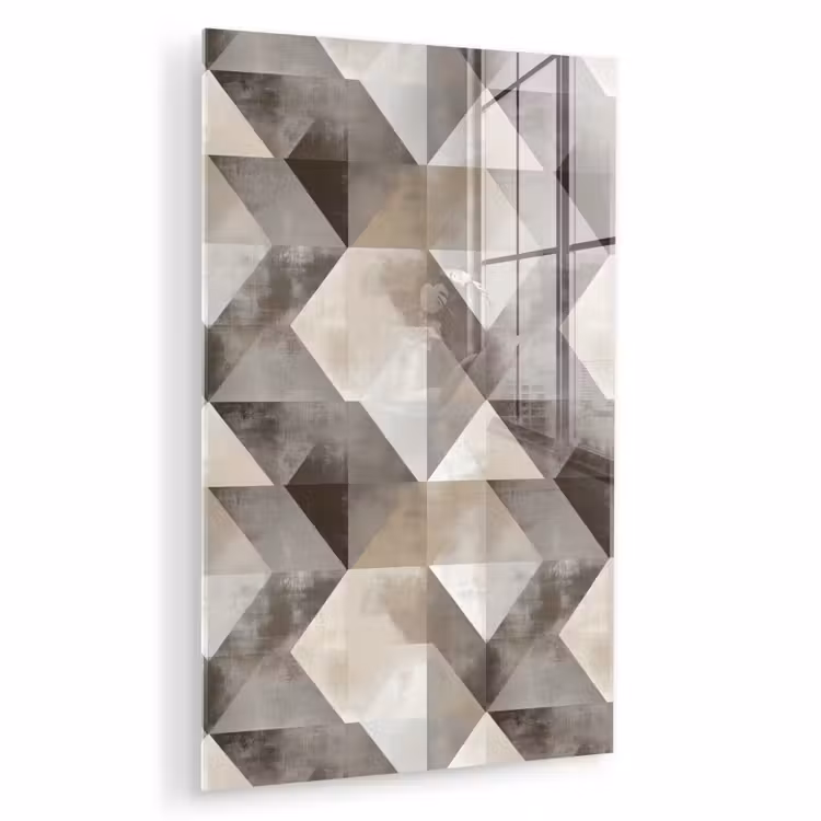 Glas schilderij - Geometrisch - Motief - Aardetinten — 1