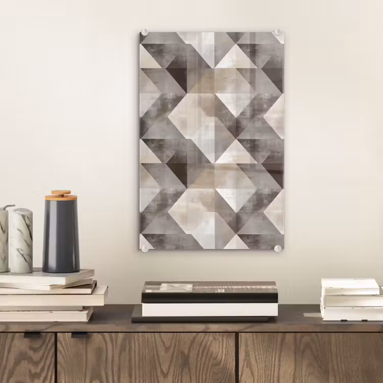 Glas schilderij - Geometrisch - Motief - Aardetinten — 2
