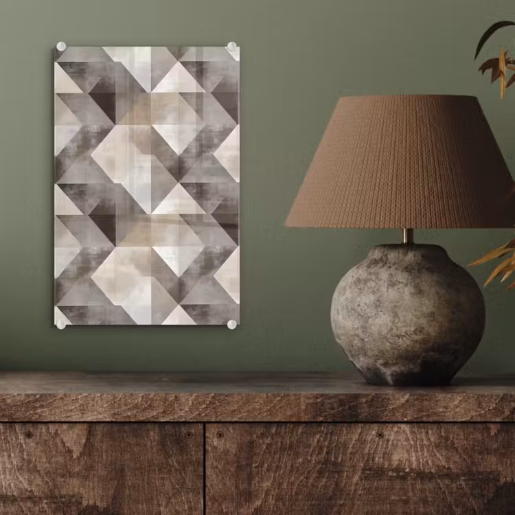 Glas schilderij - Geometrisch - Motief - Aardetinten — 4