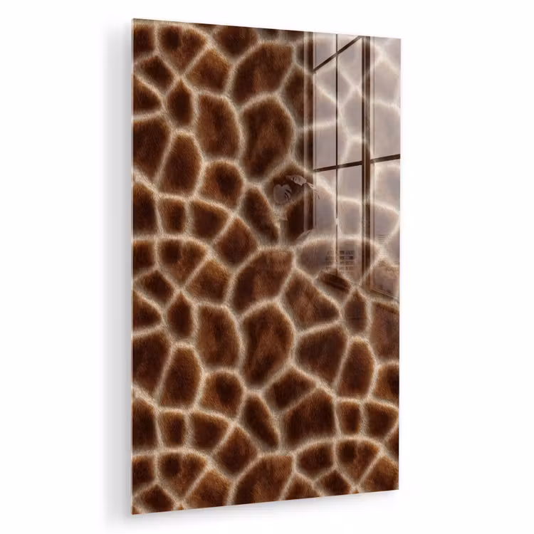 Glas schilderij - Giraf - Bruin - Vacht — 1