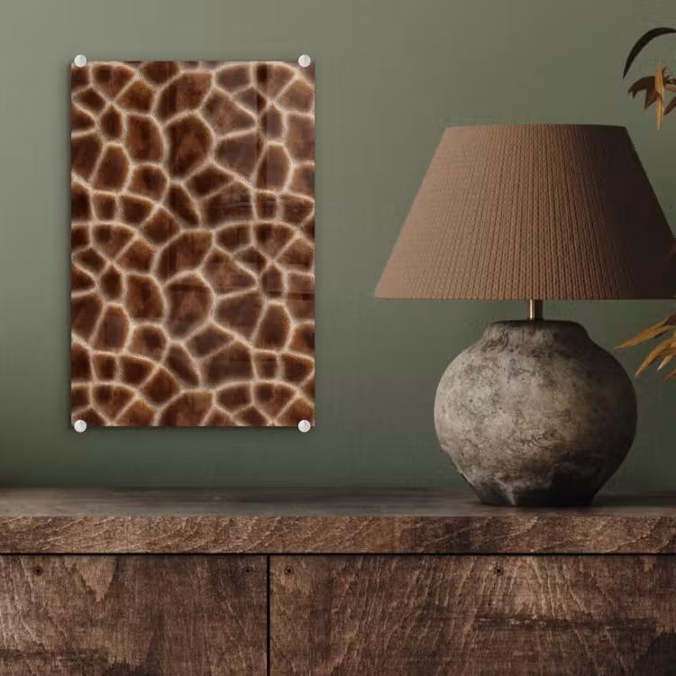 Glas schilderij - Giraf - Bruin - Vacht — 4