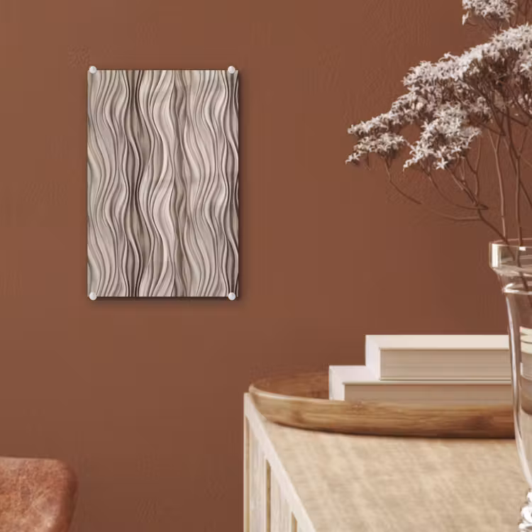 Glas schilderij - Golven - 3D - Crème — 6