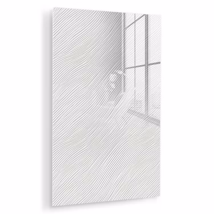 Glas schilderij - Golven - Ribbels - Wit — 1