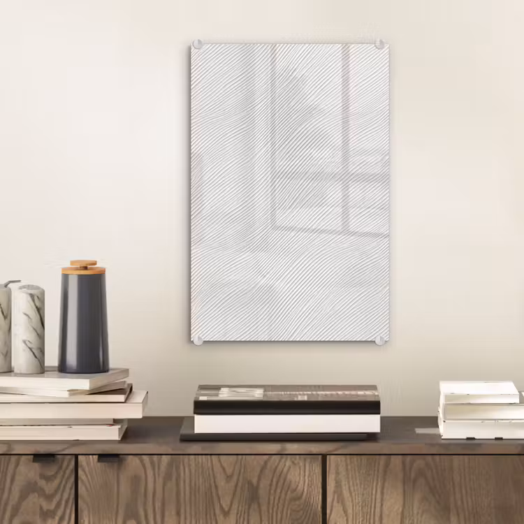 Glas schilderij - Golven - Ribbels - Wit — 2
