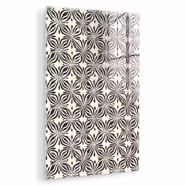 Glas schilderij - Grafisch - Patroon - Zwart — 1