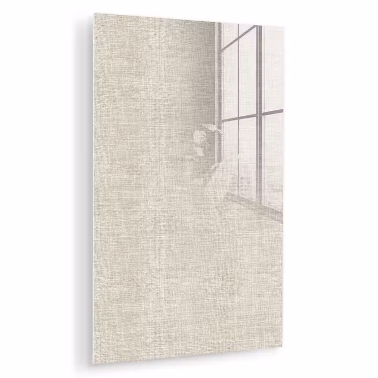 Glas schilderij - Linnen - Textuur - Beige — 1