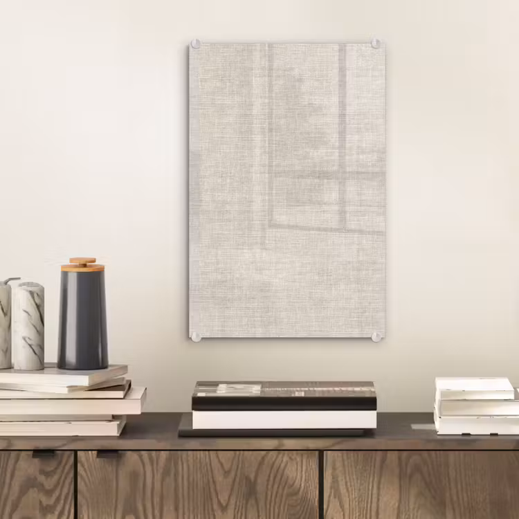 Glas schilderij - Linnen - Textuur - Beige — 2
