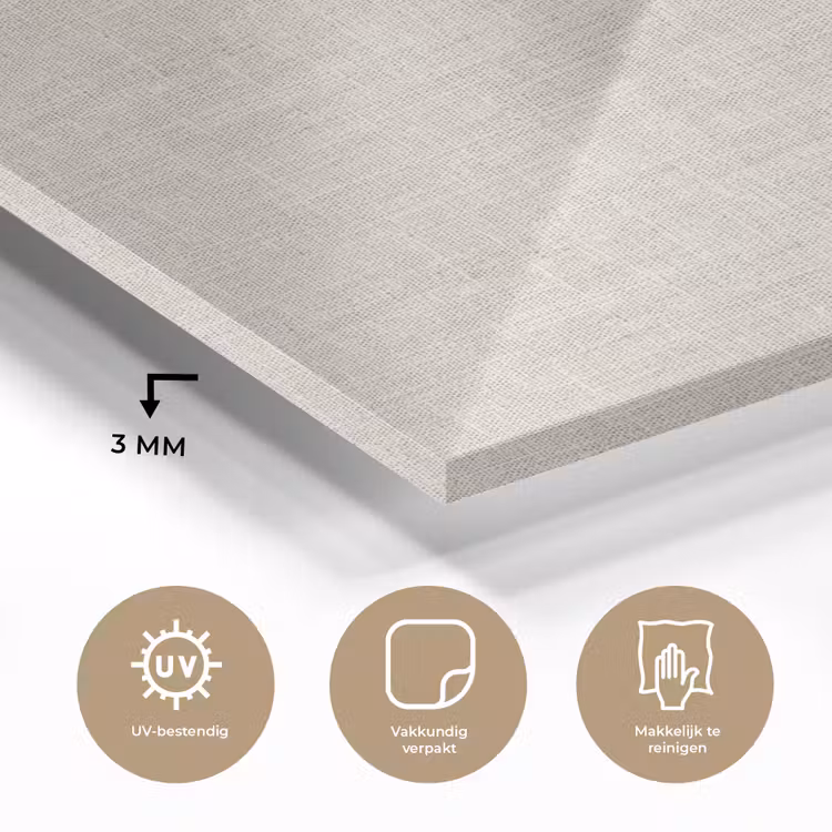 Glas schilderij - Linnen - Textuur - Beige — 3