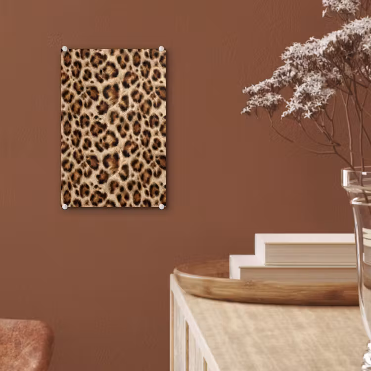 Glas schilderij - Luipaard - Bruin - Vacht — 6