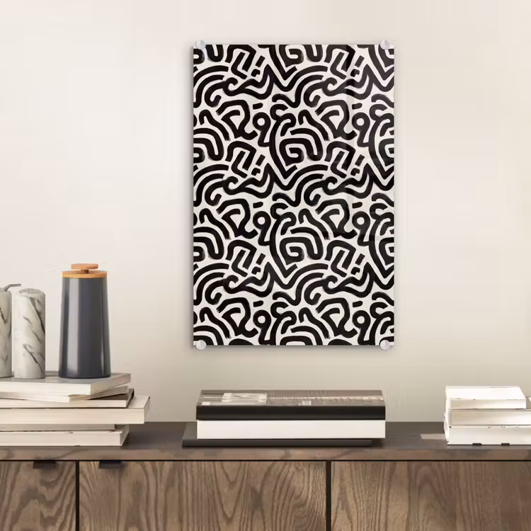 Glas schilderij - Modern - Abstract - Zwart — 2