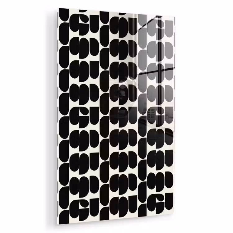 Glas schilderij - Modern - Patroon - Zwart — 1