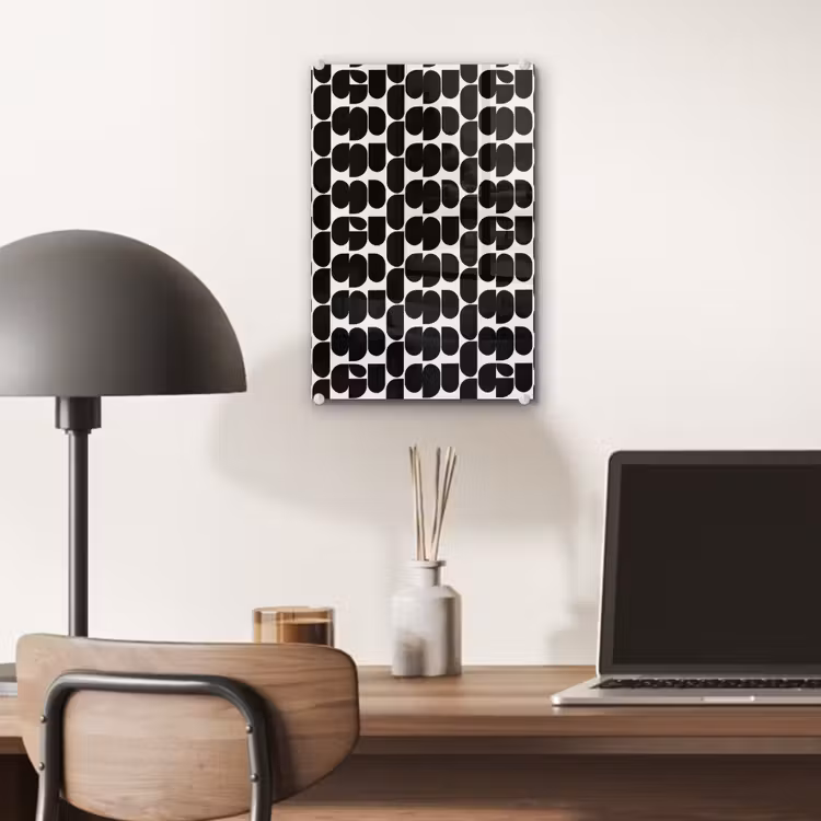 Glas schilderij - Modern - Patroon - Zwart — 7