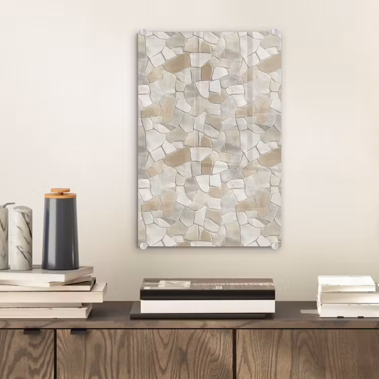 Glas schilderij - Mozaïek - Stenen - Beige — 2