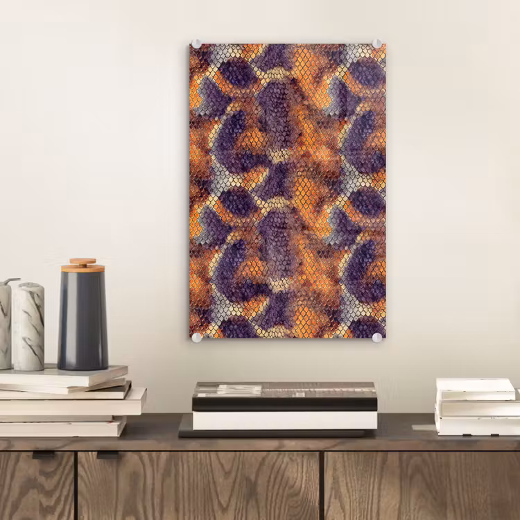 Glas schilderij - Slang - Kleurrijk - Schubben — 2