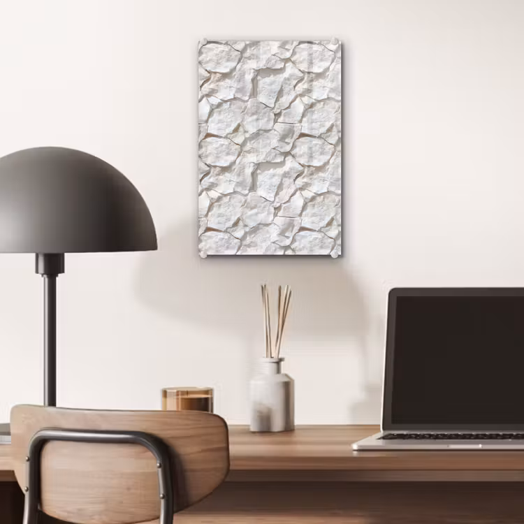 Glas schilderij - Structuur - Rots - Wit — 7