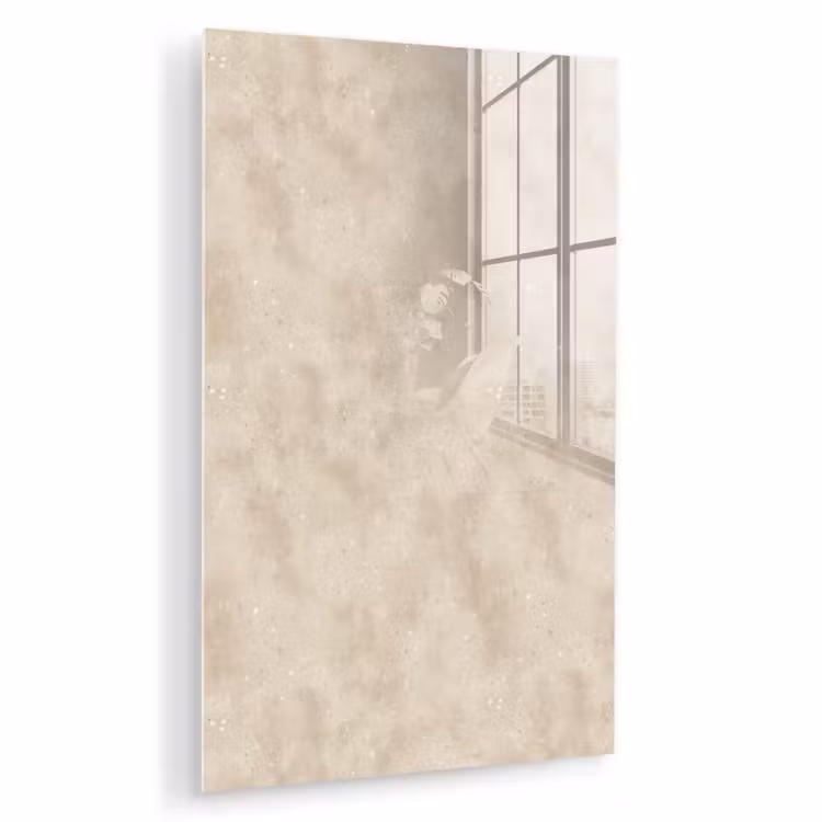 Glas schilderij - Structuur - Spikkels - Beige — 1