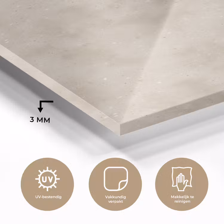 Glas schilderij - Structuur - Spikkels - Beige — 3