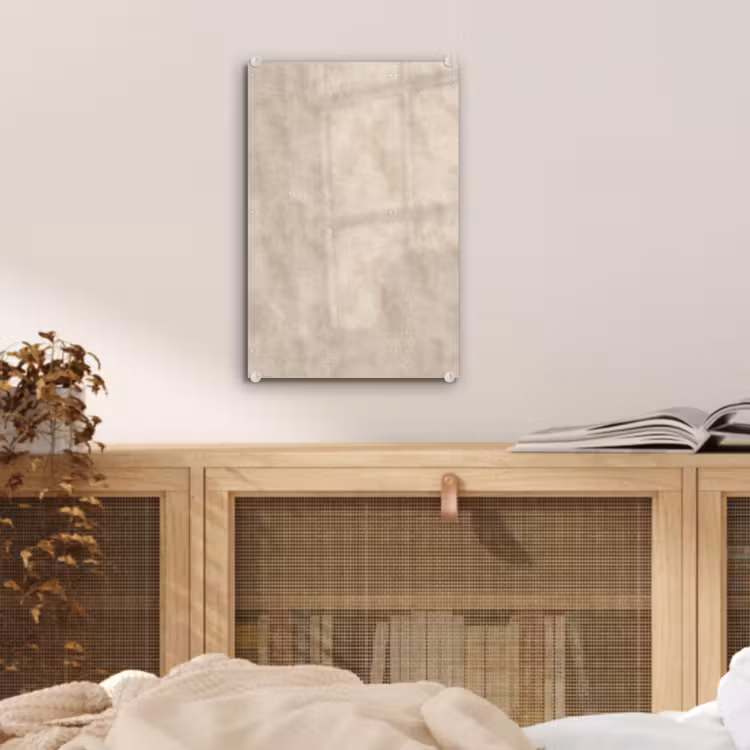 Glas schilderij - Structuur - Spikkels - Beige — 5