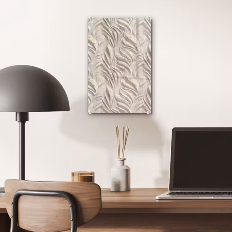 Glas schilderij - Textuur - Reliëf - Beige — 7