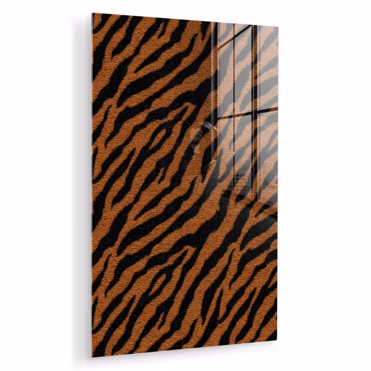 Glas schilderij - Tijger - Zwart - Vacht — 1