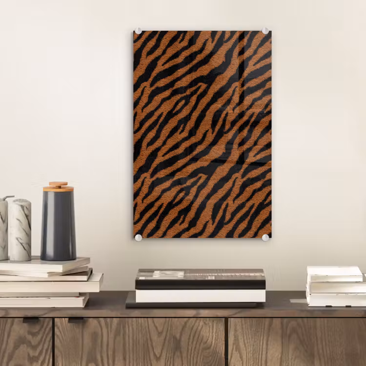 Glas schilderij - Tijger - Zwart - Vacht — 2