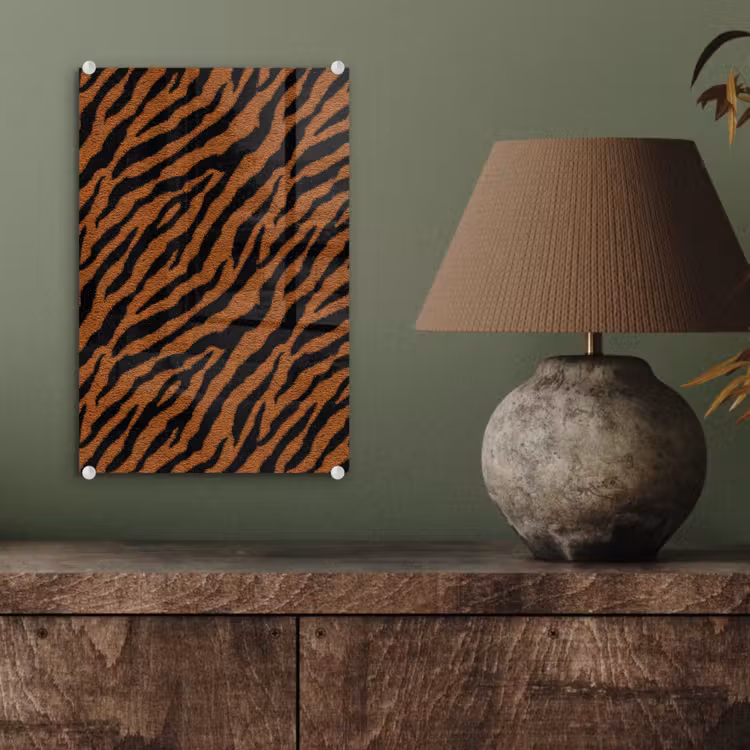 Glas schilderij - Tijger - Zwart - Vacht — 4