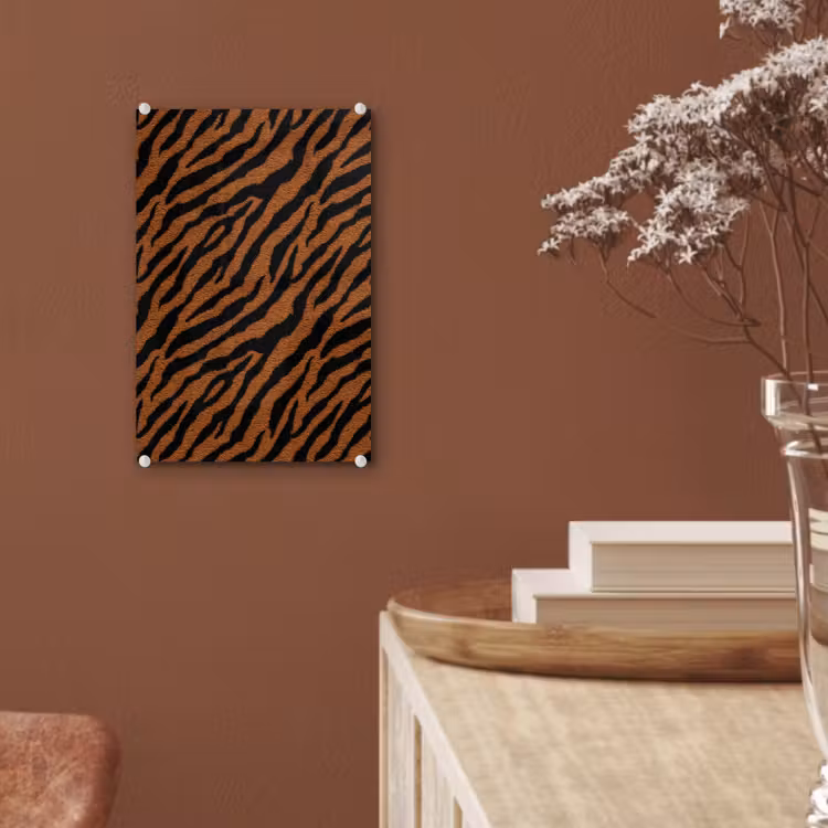 Glas schilderij - Tijger - Zwart - Vacht — 6