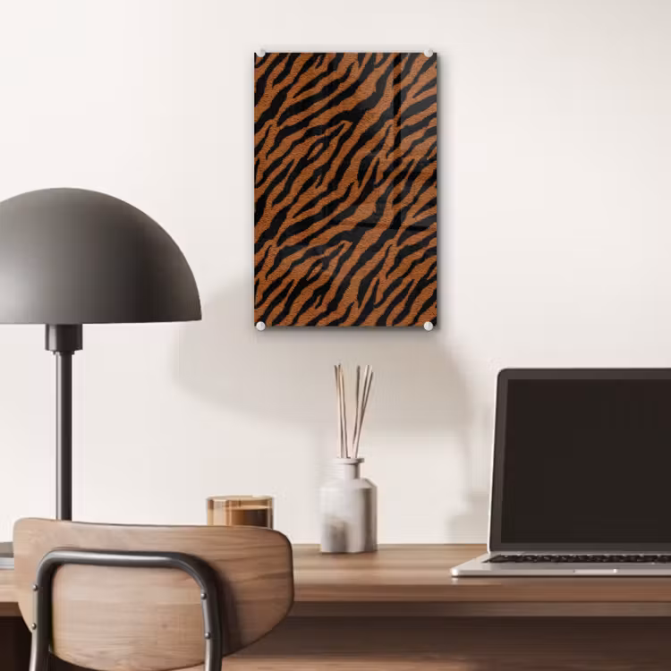 Glas schilderij - Tijger - Zwart - Vacht — 7