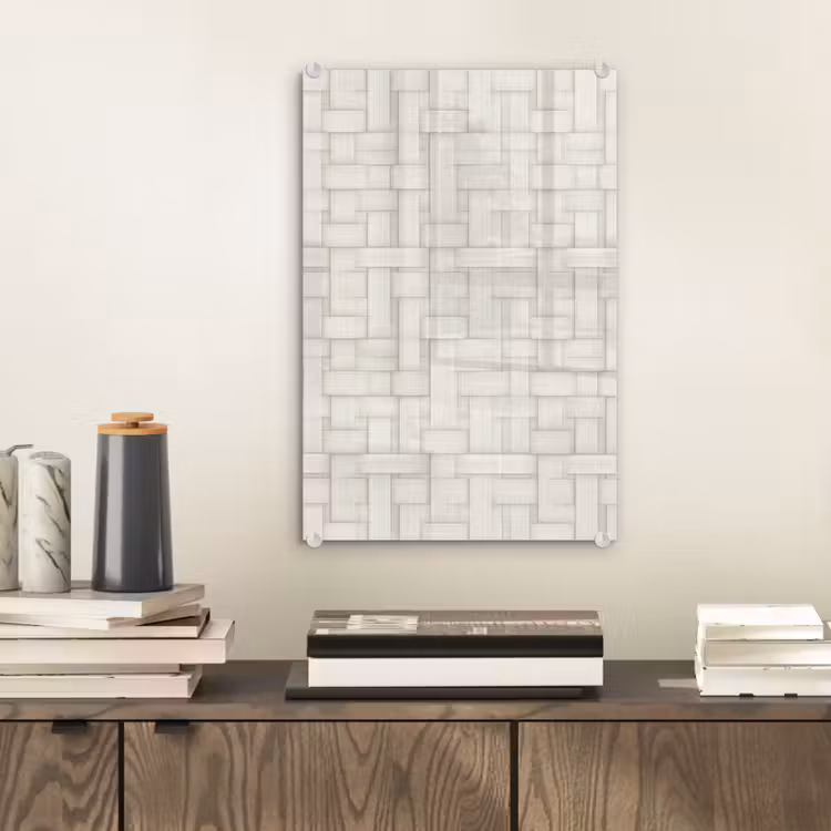 Glas schilderij - Vlechtwerk - Banen - Beige — 2