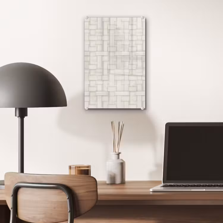Glas schilderij - Vlechtwerk - Banen - Beige — 7