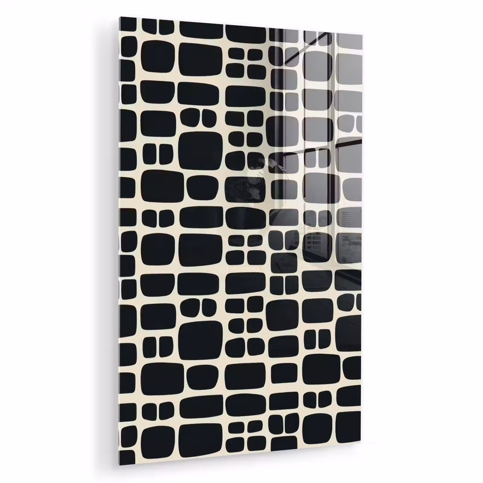 Glas schilderij - Modern - Organisch - Zwart — 1