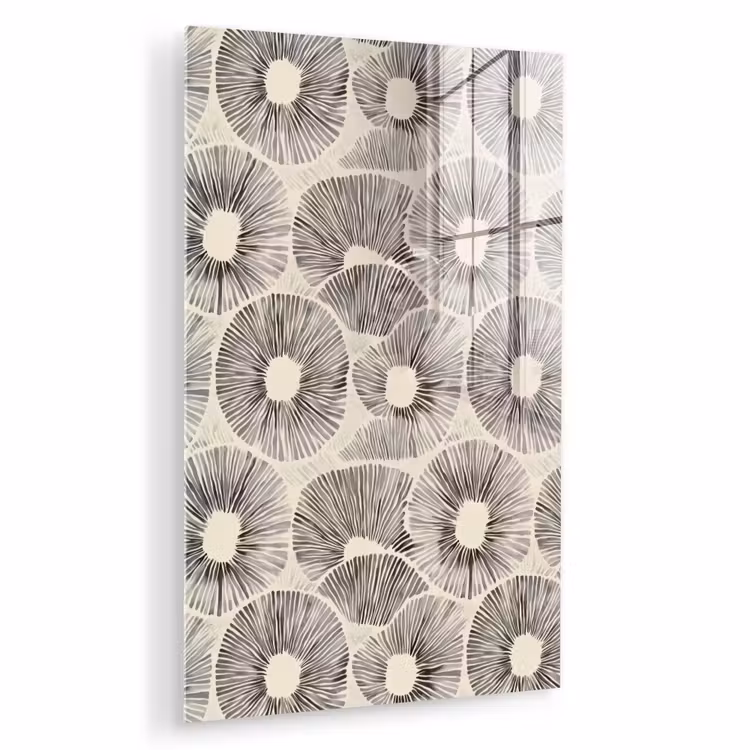Glas schilderij - Cirkels - Patroon - Zwart — 1