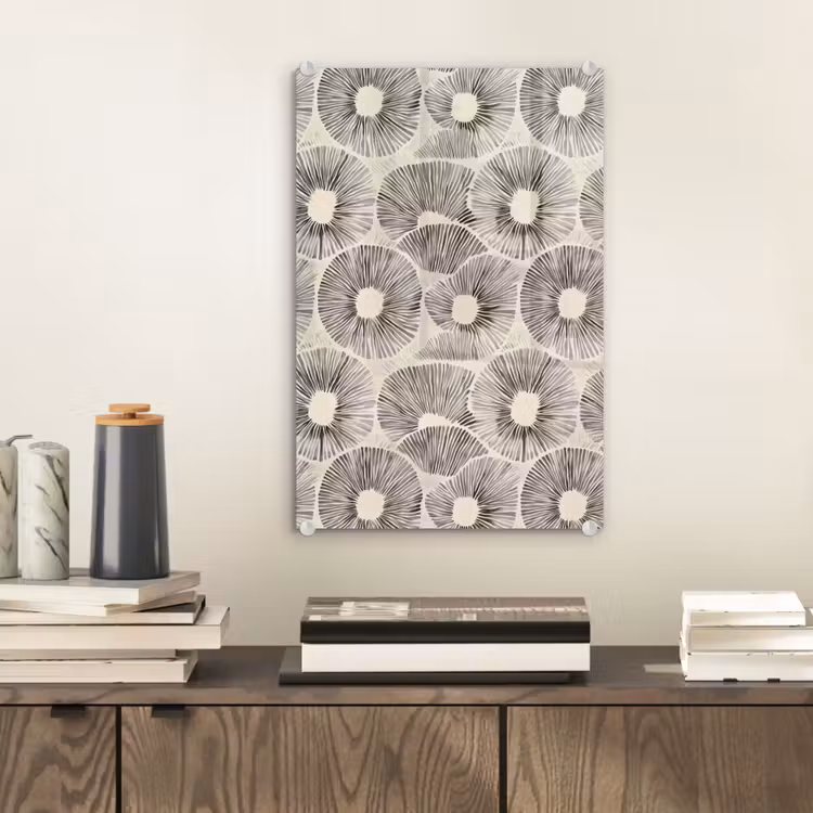 Glas schilderij - Cirkels - Patroon - Zwart — 2