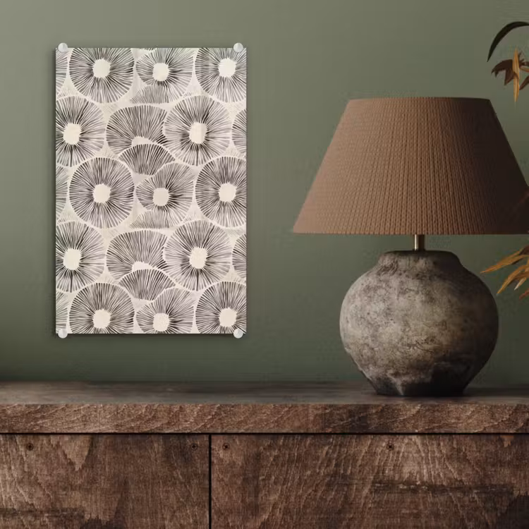 Glas schilderij - Cirkels - Patroon - Zwart — 4