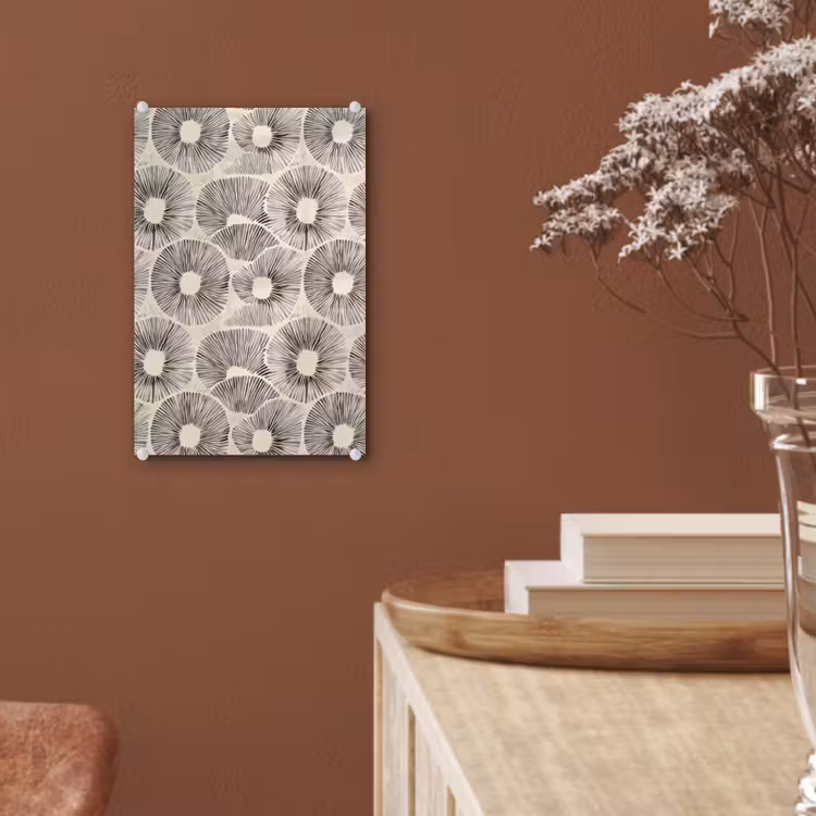 Glas schilderij - Cirkels - Patroon - Zwart — 6