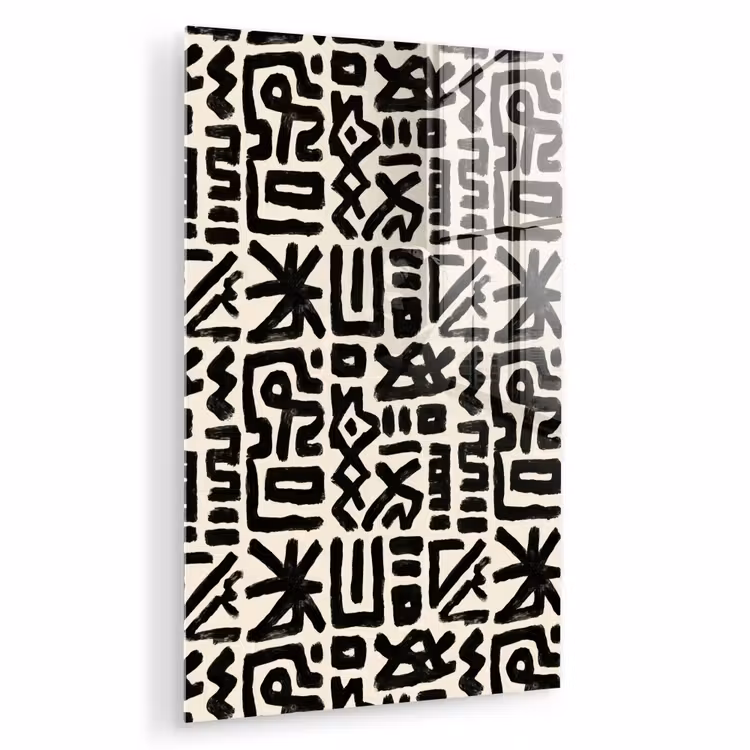 Glas schilderij - Geometrisch - Figuren - Zwart — 1