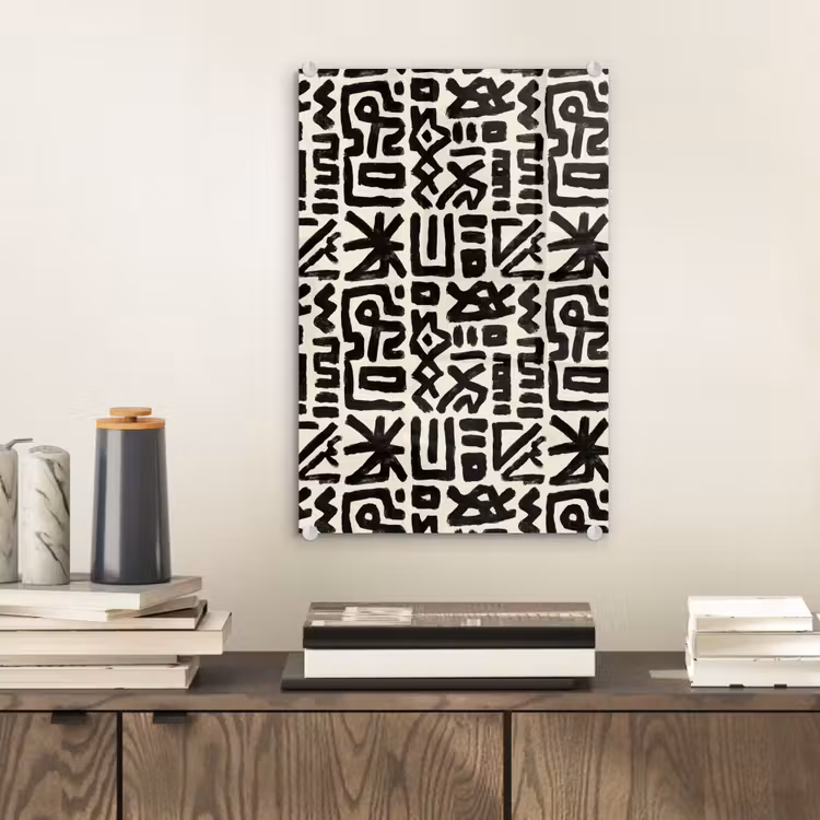 Glas schilderij - Geometrisch - Figuren - Zwart — 2