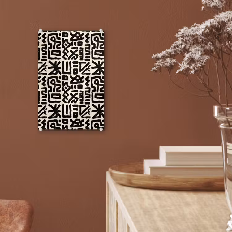 Glas schilderij - Geometrisch - Figuren - Zwart — 6