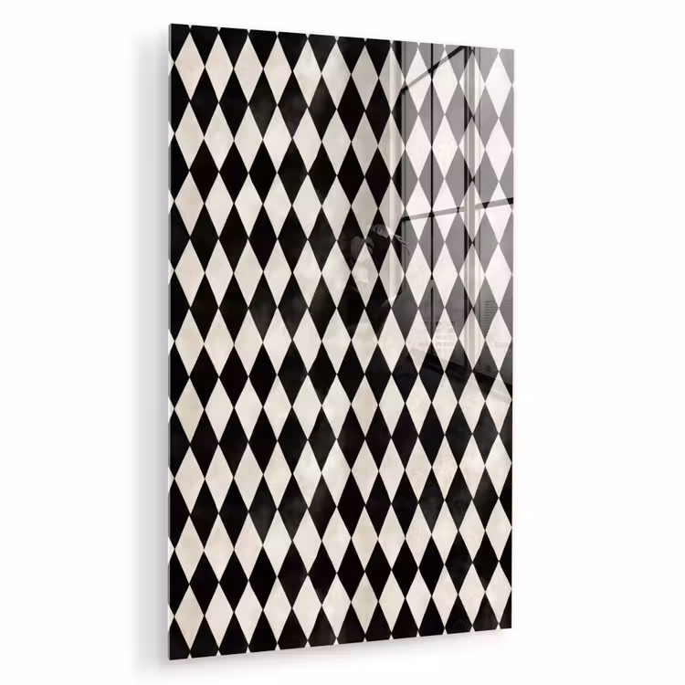 Glas schilderij - Klassiek - Patroon - Zwart — 1