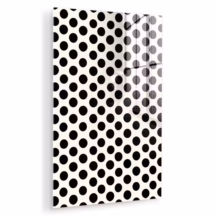 Glas schilderij - Klassiek - Stippen - Zwart — 1
