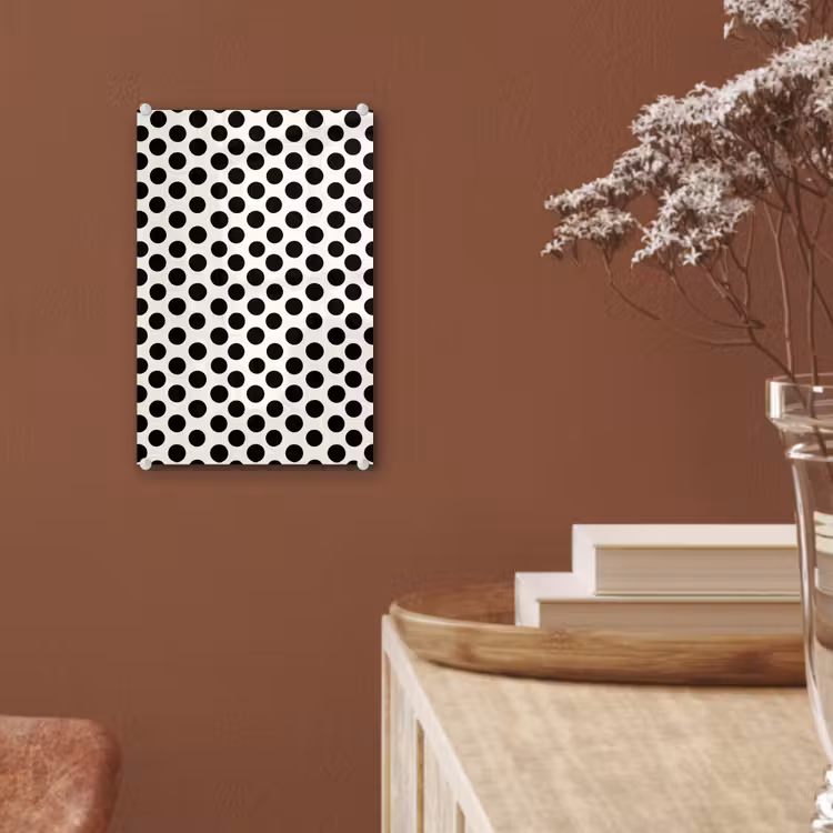 Glas schilderij - Klassiek - Stippen - Zwart — 6